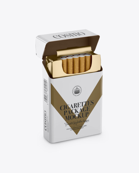 Cigarettes Package Mockup - Half Side View
