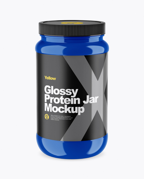 Glossy Protein Jar Mockup (High-Angle Shot)