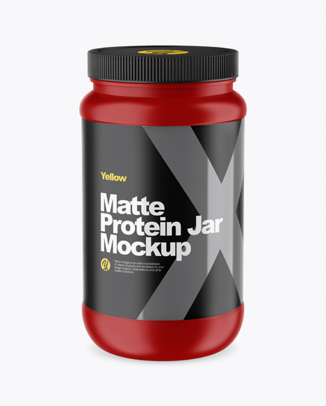 Matte Protein Jar Mockup (High-Angle Shot)