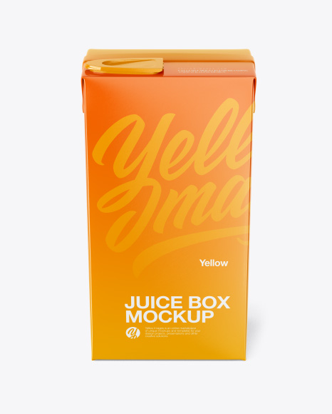 Juice Box Mockup - Front View (High-Angle Shot)