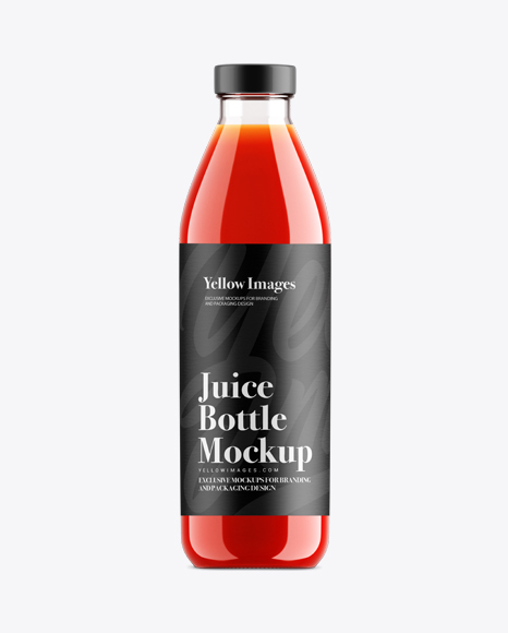 Tomato Juice Glass Bottle Mockup