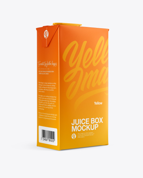 Juice Box Mockup - Half Side View