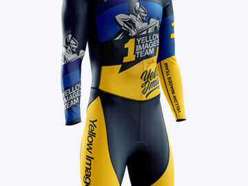 Men’s Cycling Skinsuit LS mockup (Right Half Side View)
