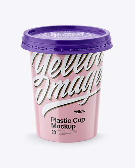 500g Plastic Cup Mockup - Front & Top Views (High-Angle Shot)