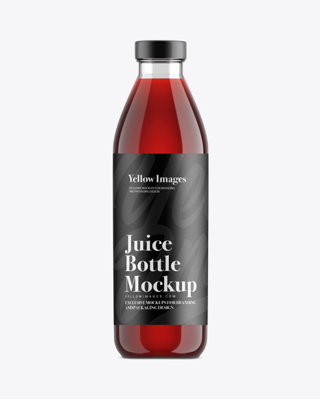 Cherry Juice Glass Bottle Mockup