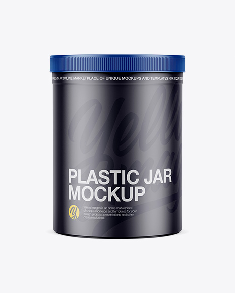 Matte Cylindrical Plastic Jar Mockup