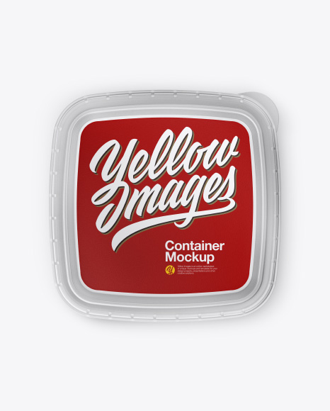 Matte Transparent  Plasic Container Mockup - Top View
