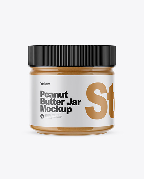 Clear Glass Peanut Butter Jar Mockup