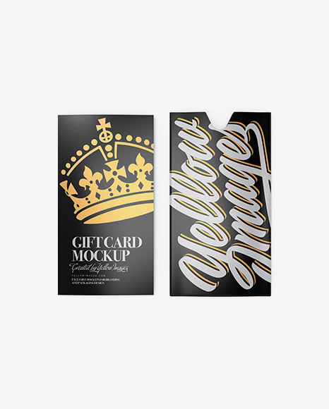 Glossy Gift Card w/ Card Holder Mockup