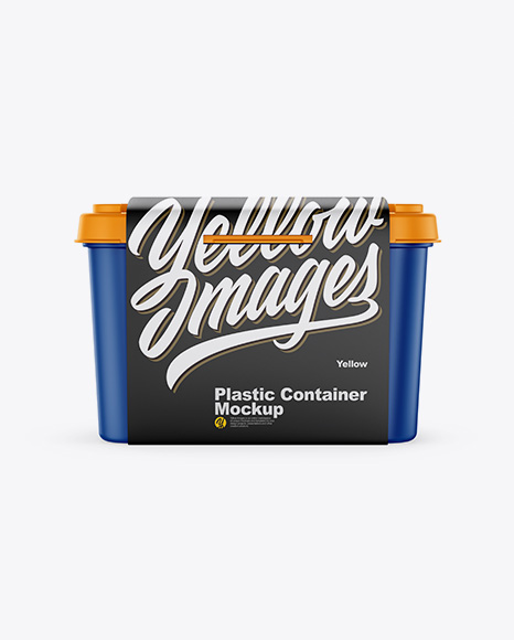 Matte Plastic Container w/ Label Mockup - Front View