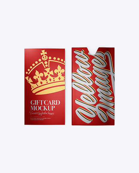 Textured Metallic Gift Card w/ Card Holder Mockup