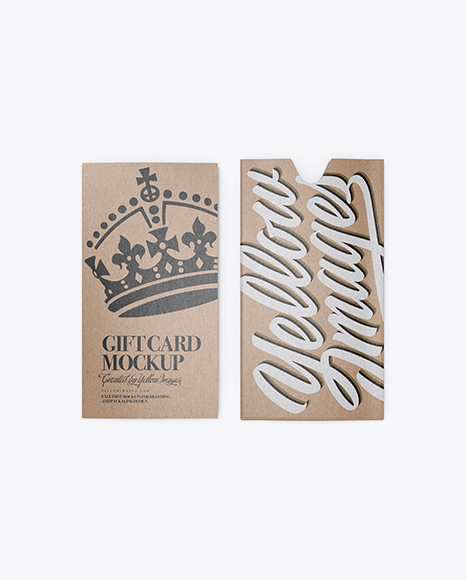 Kraft Gift Card w/ Card Holder Mockup
