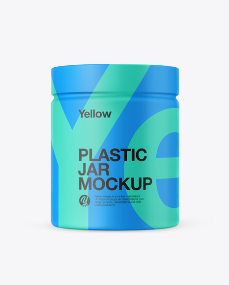 Plastic Jar in Matte Shrink Sleeve Mockup