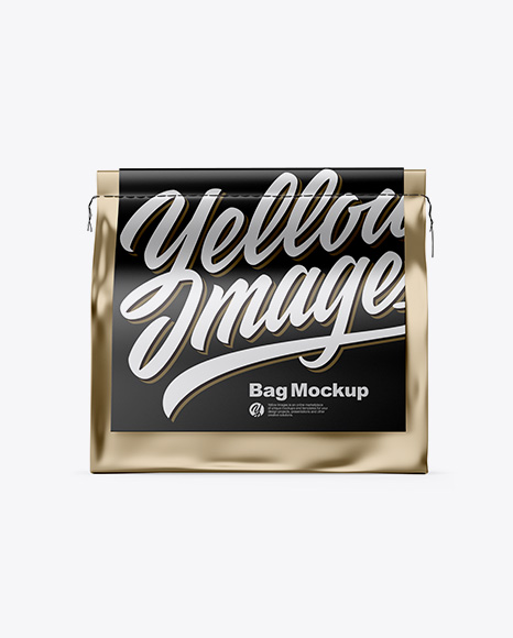 Metallic Coffee Bag Mockup - Front View