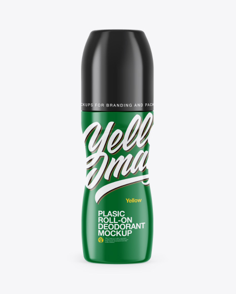Glossy Roll-On Deodorant Mockup - Front View