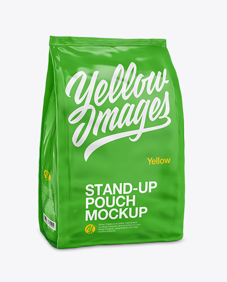 Stand Up Glossy Pouch - Half Side View
