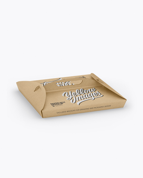 Kraft Paper Box with Handle Mockup - Half Side View