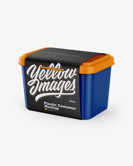 Matte Plastic Container with Label Mockup - Half Side View