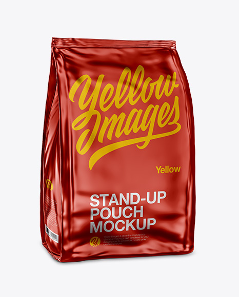 Stand Up Metallic Pouch - Half Side View