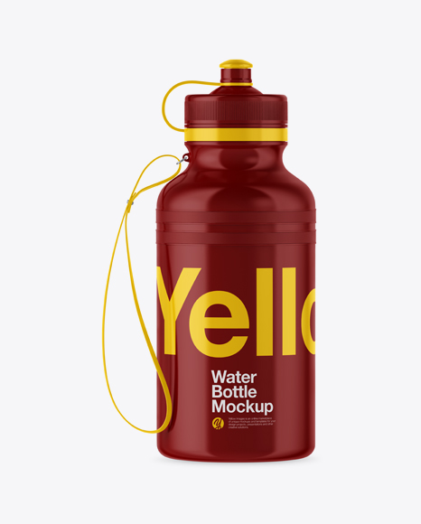 Glossy Sport Bottle with Lace Mockup