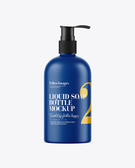 Matte Liquid Soap Bottle with Pump Mockup