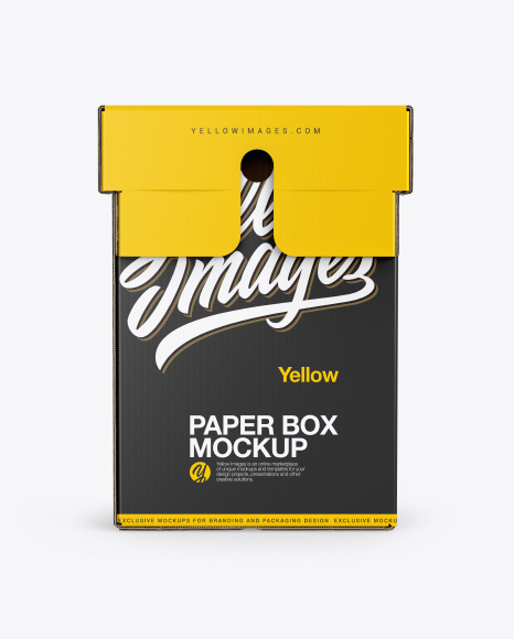Paper Box Mockup - Front View Mockup