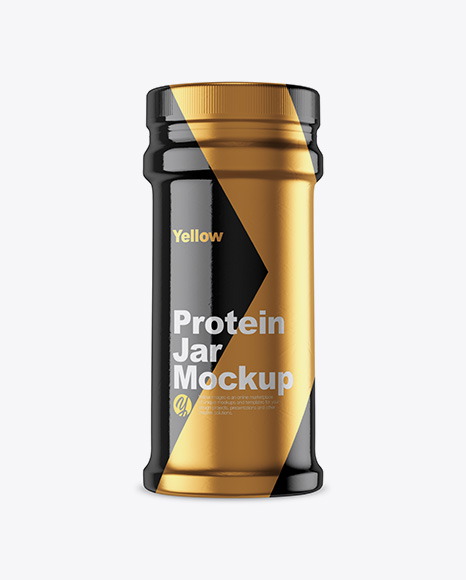 Protein Jar in Glossy Shrink Sleeve Mockup