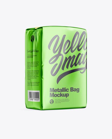 Metallic Bag Mockup - Half Side View