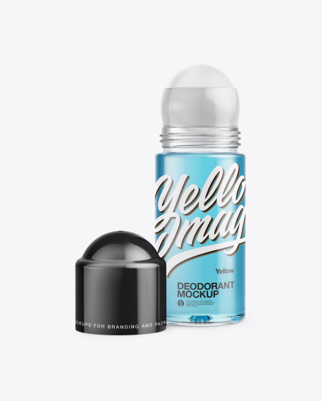Roll-On Deodorant Open Cap Mockup - Front View