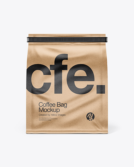 Kraft Paper Coffee Bag With Tin-Tie Mockup