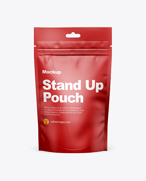 Matte Stand-Up Pouch w/ Zipper Mockup - Front View