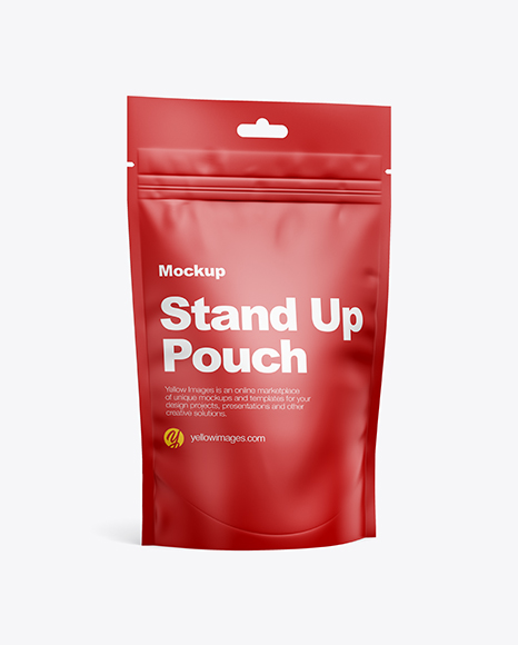Matte Stand-Up Pouch w/ Zipper Mockup - Half Side View