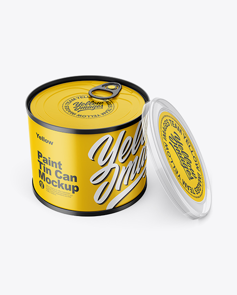 Matte Tin Can with Transparent Cap Mockup - Front View (High Angle Shot)