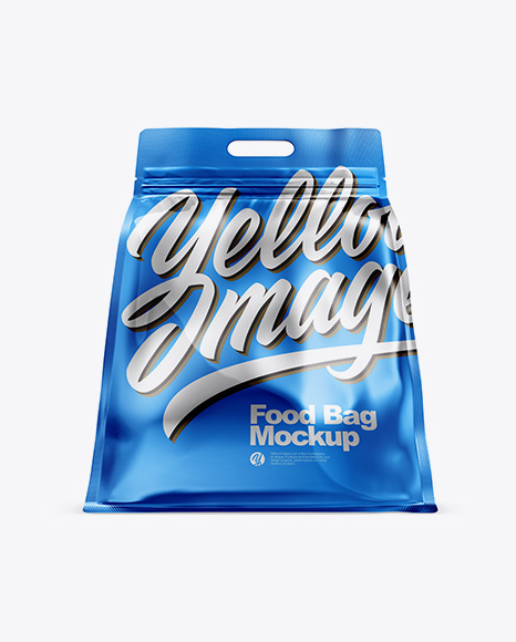 Metallic Stand-up Food Bag Mockup - Hero Shot
