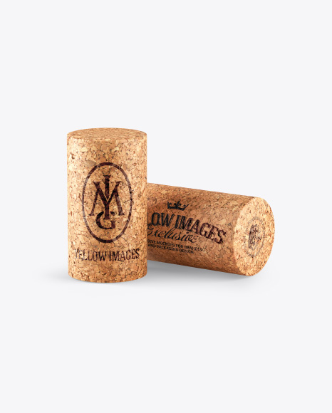 Two Wine Bottle Corks Mockup