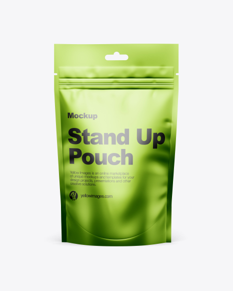 Metallic Stand-Up Pouch w/ Zipper Mockup - Front View