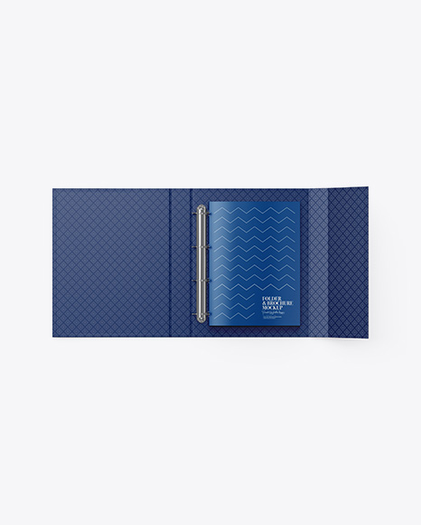 Matte Folder With Brochure Mockup - Top View
