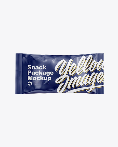 Glossy Snack Bag Mockup - Front View