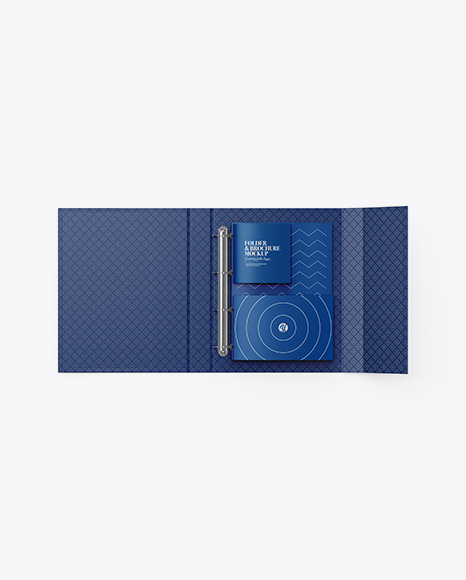 Matte Folder With Brochures Mockup - Top View
