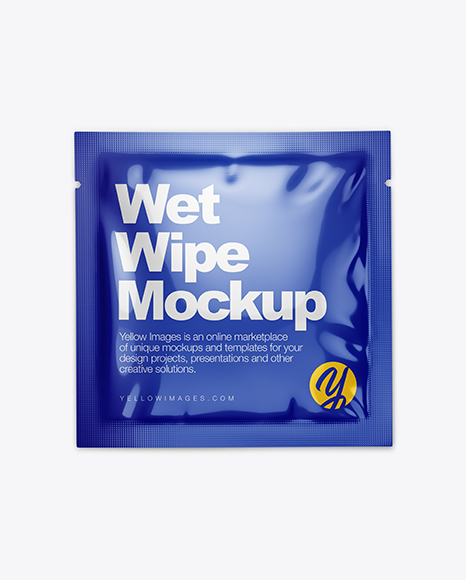 Glossy Wet Wipe Pack Mockup - Top View