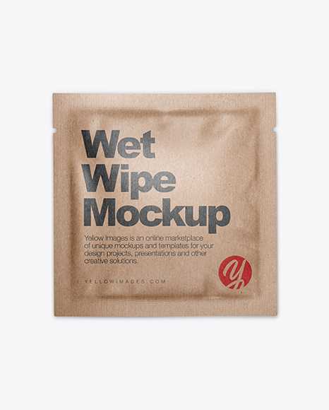 Kraft Wet Wipe Pack Mockup - Top View