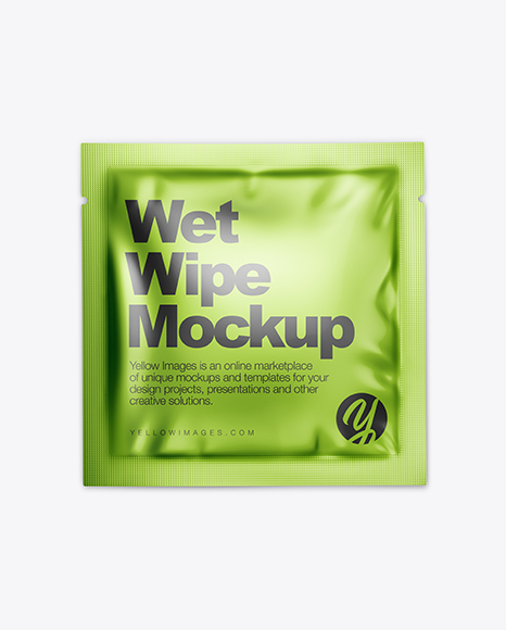 Metallic Wet Wipe Pack Mockup - Top View