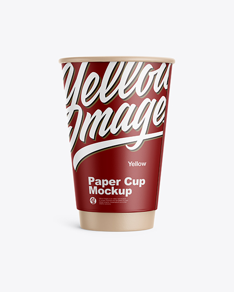 Matte Paper Coffee Cup Mockup - Front View