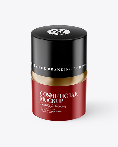 20ml Glossy Cosmetic Jar Mockup (High-Angle Shot)