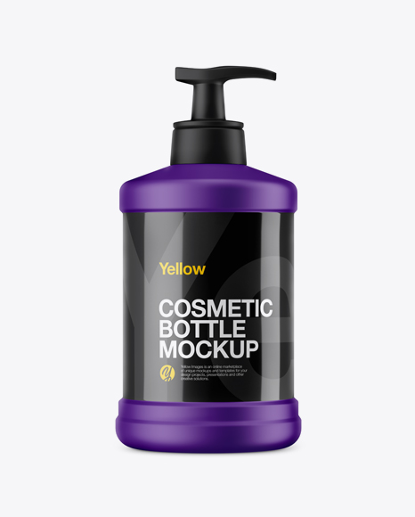 Matte Cosmetic Bottle with Pump Mockup