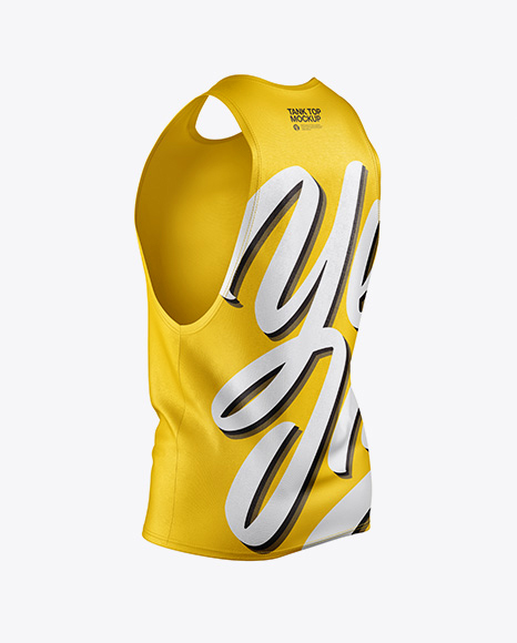 Tank Top Mockup - Back Half Side View