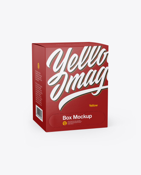 Tea Box Mockup - Half Side View