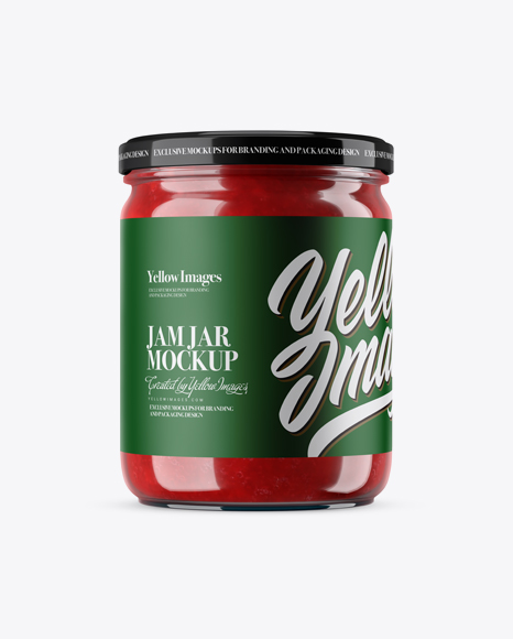 Clear Jar with Red Jam Mockup