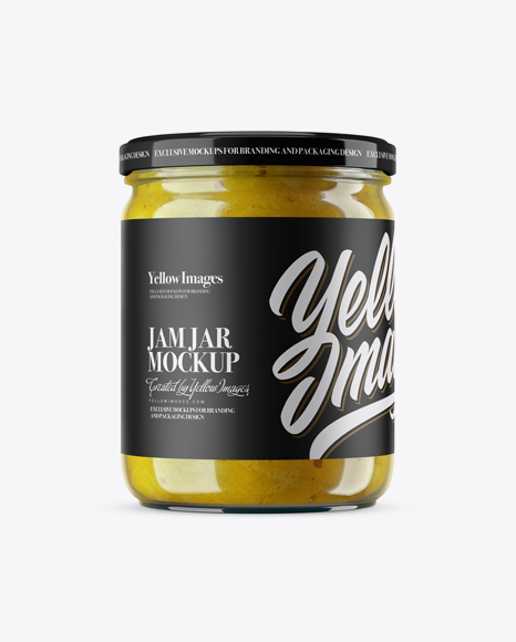 Clear Jar with Yellow Jam Mockup