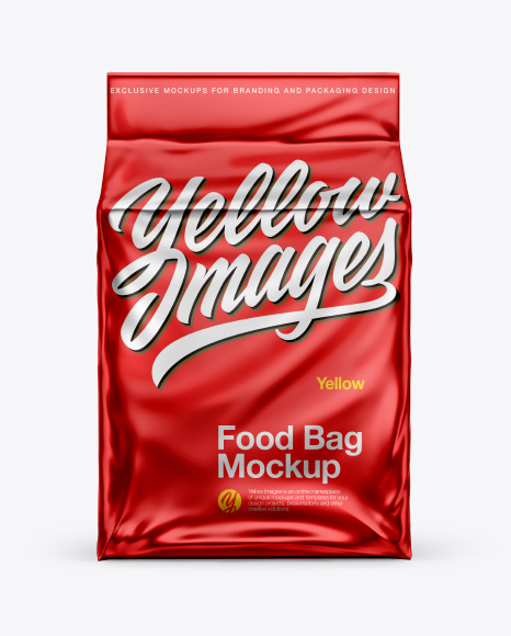 Metallic Stand-up Food Bag Mockup - Front View
